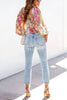 Palace Queen Floral Smocked Billowy Sleeves Top