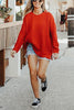 O Neck Slit Sweater