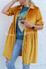 First Thing Velvet Button Up Pocketed Shirt Duster / Dress