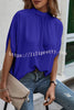 Printed Slit Dolman Sleeve Tie Shirt