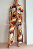 Soraya Vista Print Elastic Waist Pocketed Wide Leg Pants