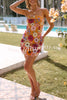 Days of Joy Embroidery Floral Applique Off Shoulder Mini Dress