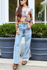 Renaissance Print Button Up Long Sleeve Relaxed Blouse