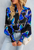 Contrast Unique Print Button Down Long Sleeved Shirt
