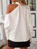 Bohemia Abstract Printed Asymmetric Hollow Round-Neck T-Shirts Tops