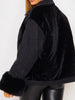 Fashion Contrast Color Buttoned Lambskin Warmth Jacket
