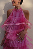Fringed Halter Neck Backless Mini Dress