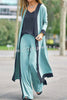 Contrasting Color Sleeveless Vest Long Sleeve Cardigan Jacket Long Pants Three Piece Set