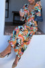 Beauty of The Jungle Leopard Print Long Sleeve Vacation Party Maxi Dress