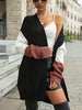 Stylish Long-sleeved Color-block Cardigan Sweater