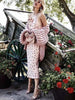 Fashion Knitting Solid Color Long Puff Sleeves Sweater