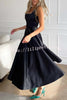 Elegant Lady Square Neck Solid Color Swing Formal Maxi Dress