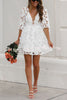 Blooming Love Floral Eyelet Lace Back Tie-up Mini Dress