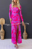 Slay The Night Tie-dye Print Back Lace Up Ruched Slit Maxi Dress
