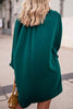 Oversized Button Puff Sleeve Shirt Dress