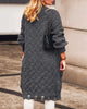 Stylish Long Sleeves Crochet Jacquard Collarless Outerwear