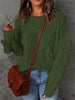 Loose-fitting Turtleneck Fringe Solid Color Pullover Knit Sweater for Women