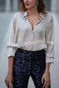 Living The Dream Satin Long Sleeve Button Relaxed Blouse