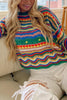 Outside The Lines Colorful Crochet Sweater