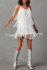 Rodeo Nights Fringed V Neck Mini Dress