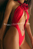 Halterneck Hollow Three Dimensional Flower Bikini