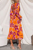 Feeling Loved Floral Print Back Cutout Pleated Midi Dress