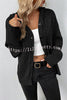 Hooded Single Breasted Drawstring Long Sleeved Top