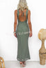 Bentley Mesh Ruched Bust Back Tie-up Stretch Maxi Dress