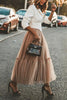Patchwork Gauze Bubble Skirt