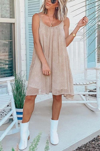 Solid Slip A Line Mini Dress