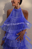 Fringed Halter Neck Backless Mini Dress