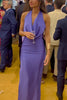 Moments To Cherish Satin Cowl Neck Halter Backless Maxi Dress