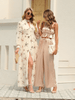 BEL GODDESS GOLD STARFISH SEQUINS MAXI DRESS - APRICOT