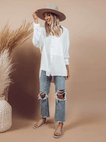 KENNEDY COTTON POCKETED BUTTON DOWN TUNIC