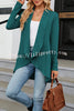 Long Sleeve Solid Color Ruffle Loose Cardigan
