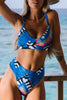Unique Printed Cutout Suspender Bikini
