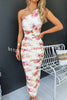 Bloom Now Ruched One Shoulder Stretch Maxi Dress