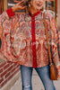 Boho Beauty Satin Abstract Print Dolman Sleeve Loose Blouse