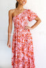 Beautiful Girly Floral Pocketed Smocked Midi Dress