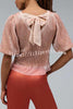 Girly Glam Sequin Bow Design Puff Sleeve Top