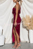 Sights on You Sequin One Shoulder Slit Party Maxi Dress
