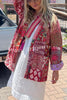 Unique Can Everywhere Patchwork Contrast Print Belted Pocketed Jacket