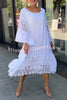 Loose Lace Long Sleeve Midi Dress