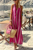 Pretty In Pink Ethnic Print Relaxed Vacation Midi Dress