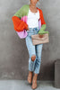 Oversized Colorblock Knit Cardigan