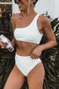 Solid One Shoulder Bikini Set