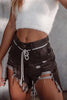 Ripped High Waist Denim Shorts