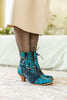 SOFFIA | PALM LEAF PEACOCK FEATHER LEATHER ANKLE BOOT