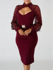 Bohemia Wrap Mesh Hollow See-Through Round-Neck Mini Dresses