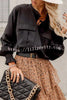 Round Neck Tie Pocket Oversized Shirt